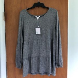 Grey LC Lauren Conrad ruffle top